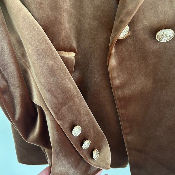 Choklate Paris Blazer Ladies Velvet Double Breasted Bronze SZ42/10 Classic - Picture 6 of 12
